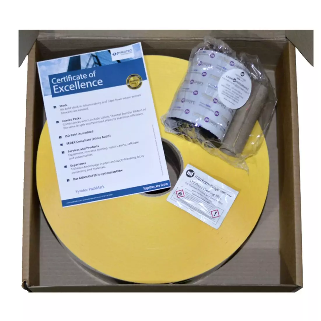 Pyrotec Combo Box Pack label printing